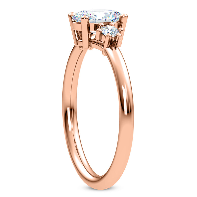 14 Karat Gold Oval Three Stone Ring