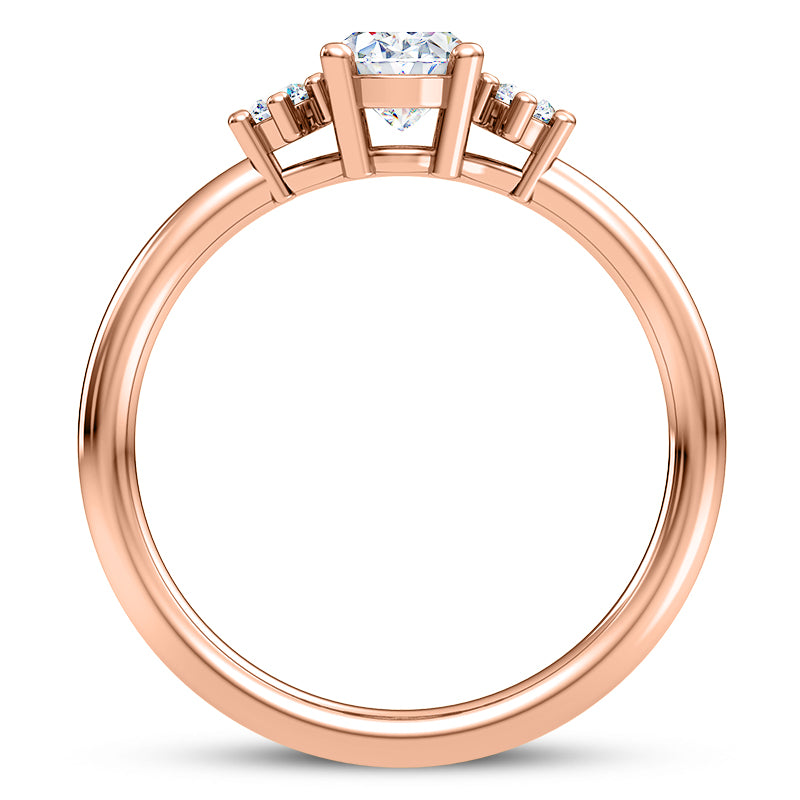 14 Karat Gold Oval Three Stone Ring