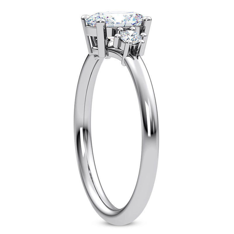 14 Karat Gold Oval Three Stone Ring