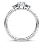 14 Karat Gold Oval Three Stone Ring
