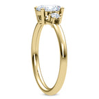 14 Karat Gold Oval Three Stone Ring