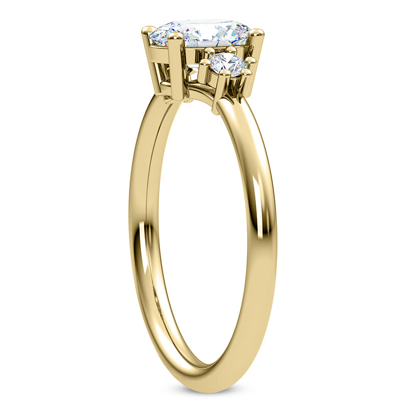 14 Karat Gold Oval Three Stone Ring