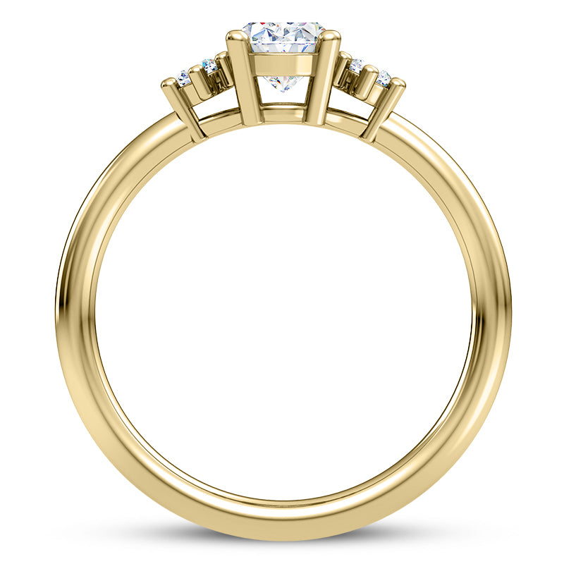 14 Karat Gold Oval Three Stone Ring