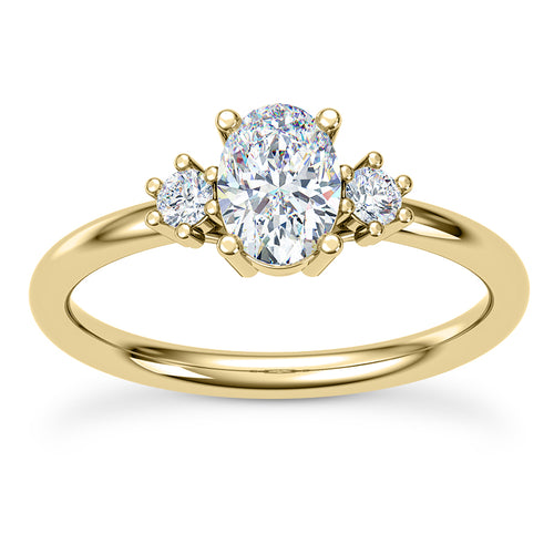 Solitaire diamant taille émeraude en or 14 carats