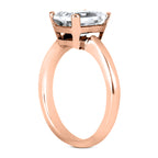 Solitaire diamant taille émeraude en or 14 carats