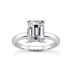 Solitaire diamant taille émeraude en or 14 carats