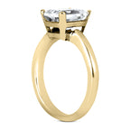 Solitaire diamant taille émeraude en or 14 carats