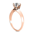 Solitaire diamant taille émeraude en or 14 carats