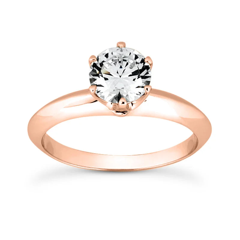 Solitaire diamant taille émeraude en or 14 carats