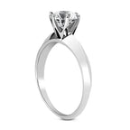 Solitaire diamant taille émeraude en or 14 carats