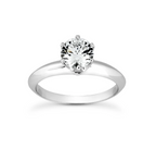 Solitaire diamant taille émeraude en or 14 carats