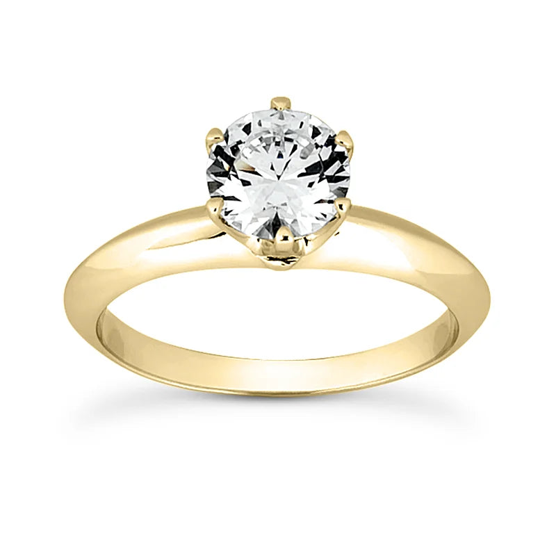 Solitaire diamant taille émeraude en or 14 carats