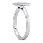 Solitaire diamant taille émeraude en or 14 carats
