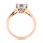 Solitaire diamant taille émeraude en or 14 carats