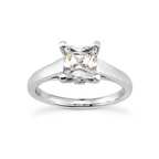 Solitaire diamant taille émeraude en or 14 carats