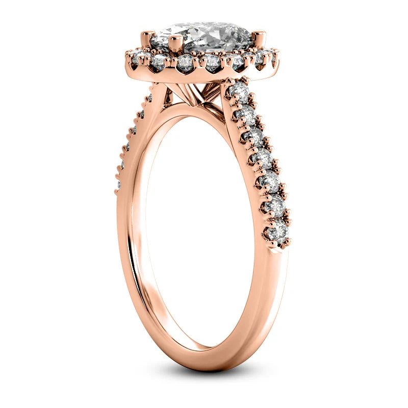 Solitaire diamant taille émeraude en or 14 carats
