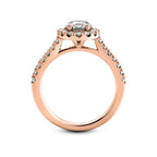 Solitaire diamant taille émeraude en or 14 carats