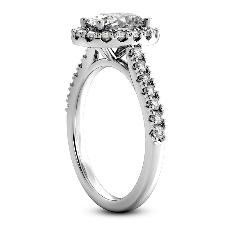 Solitaire diamant taille émeraude en or 14 carats