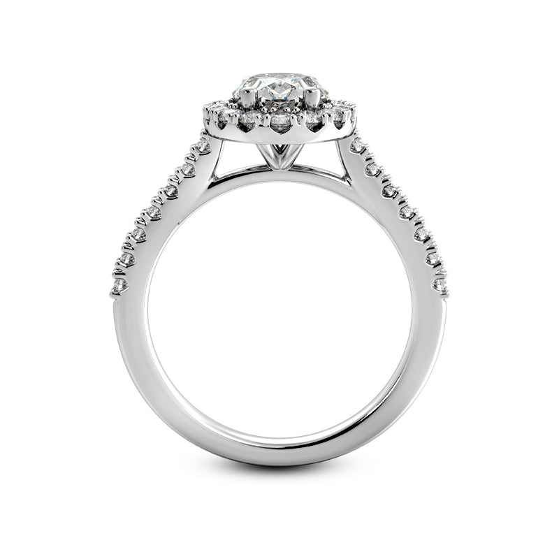 Solitaire diamant taille émeraude en or 14 carats