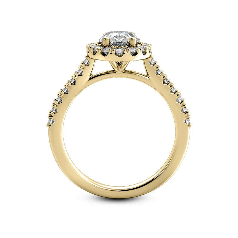 Solitaire diamant taille émeraude en or 14 carats