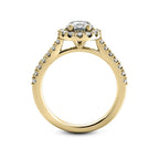 Solitaire diamant taille émeraude en or 14 carats