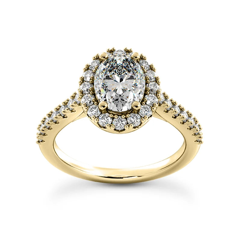 Solitaire diamant taille émeraude en or 14 carats
