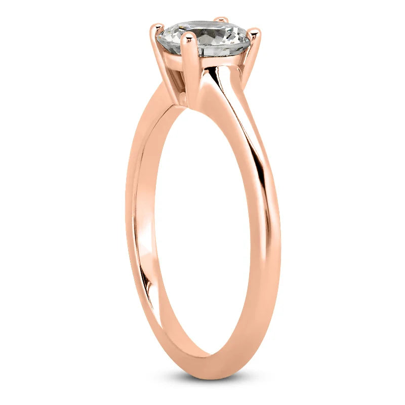 Solitaire diamant taille émeraude en or 14 carats