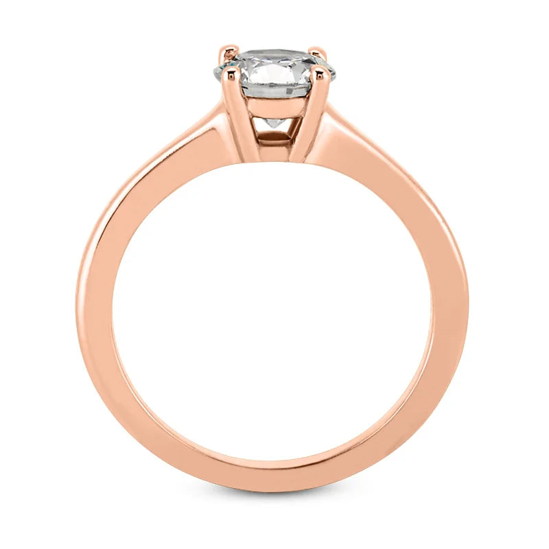 Solitaire diamant taille émeraude en or 14 carats