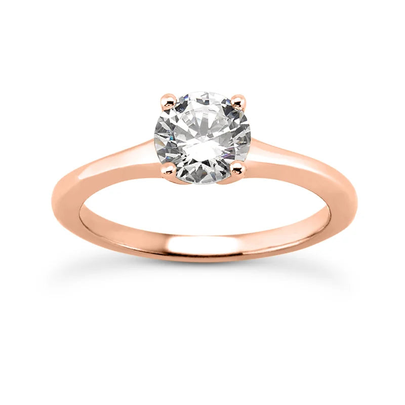 Solitaire diamant taille émeraude en or 14 carats