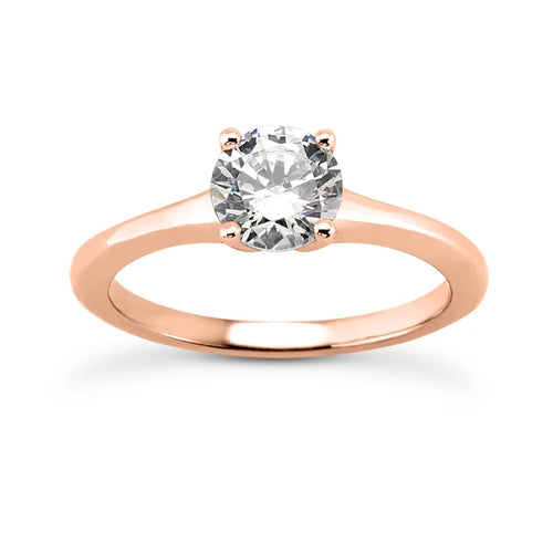 Solitaire diamant taille émeraude en or 14 carats