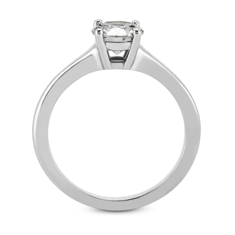 Solitaire diamant taille émeraude en or 14 carats