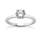Solitaire diamant taille émeraude en or 14 carats