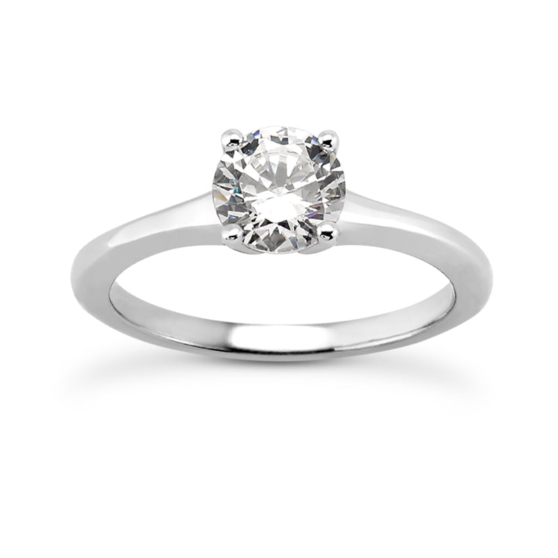 Solitaire diamant taille émeraude en or 14 carats