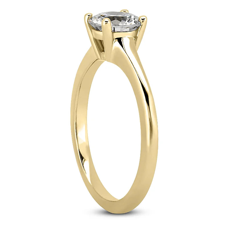 Solitaire diamant taille émeraude en or 14 carats