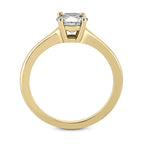 Solitaire diamant taille émeraude en or 14 carats
