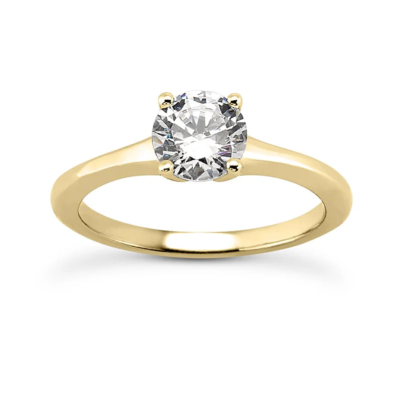 Solitaire diamant taille émeraude en or 14 carats