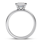 Solitaire diamant taille émeraude en or 14 carats