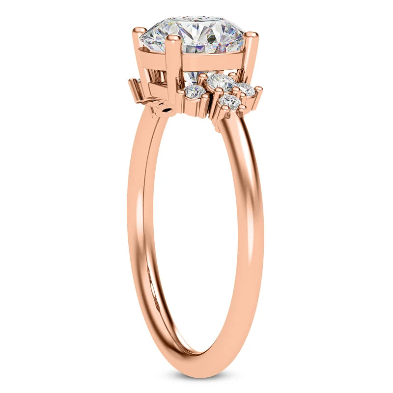 Solitaire diamant taille émeraude en or 14 carats