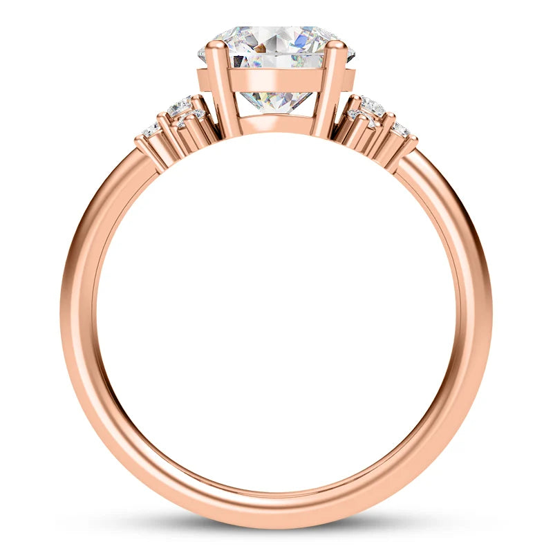 Solitaire diamant taille émeraude en or 14 carats