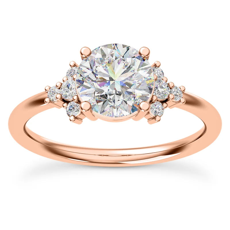 Solitaire diamant taille émeraude en or 14 carats