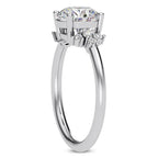 Solitaire diamant taille émeraude en or 14 carats