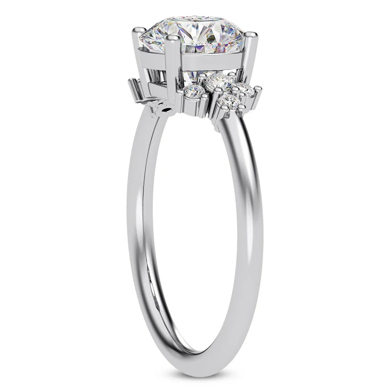 Solitaire diamant taille émeraude en or 14 carats