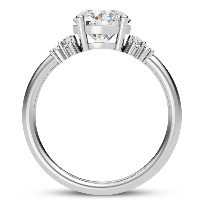 Solitaire diamant taille émeraude en or 14 carats