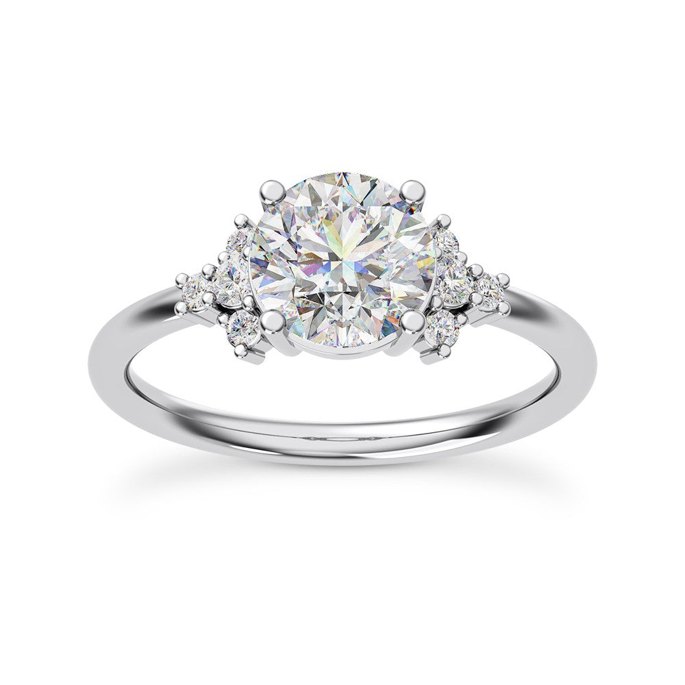 Solitaire diamant taille émeraude en or 14 carats