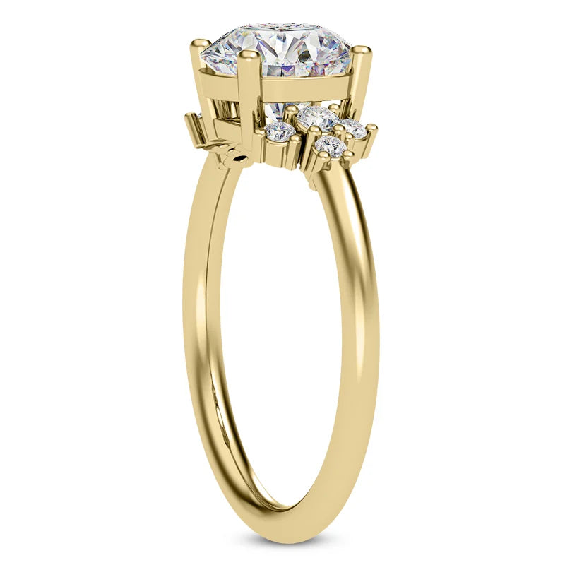 Solitaire diamant taille émeraude en or 14 carats