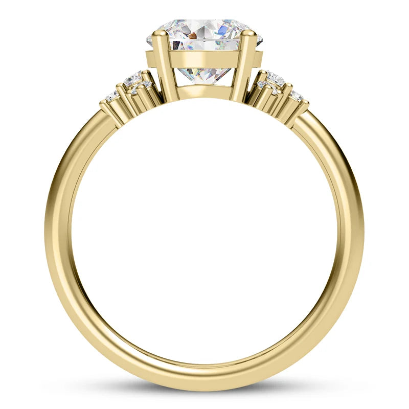 Solitaire diamant taille émeraude en or 14 carats