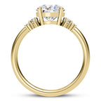 Solitaire diamant taille émeraude en or 14 carats