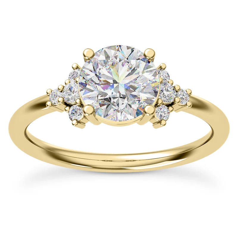 Solitaire diamant taille émeraude en or 14 carats