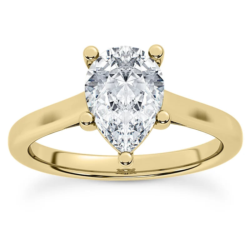 14 Karat Gold Pear Shape Solitaire