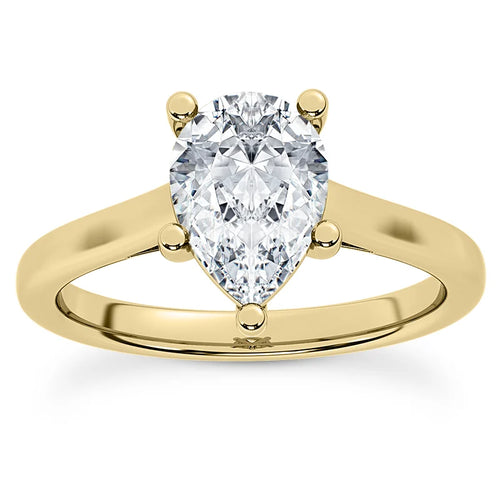 14 Karat Gold Pear Shape Solitaire